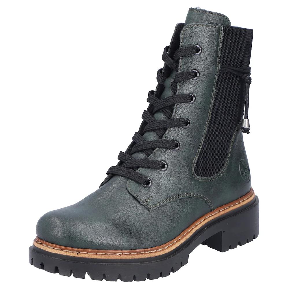 Rieker Winterstiefelette Schnürstiefelette Blockabsatz Chelseaboots mit Innenreißverschluss ▷ für
