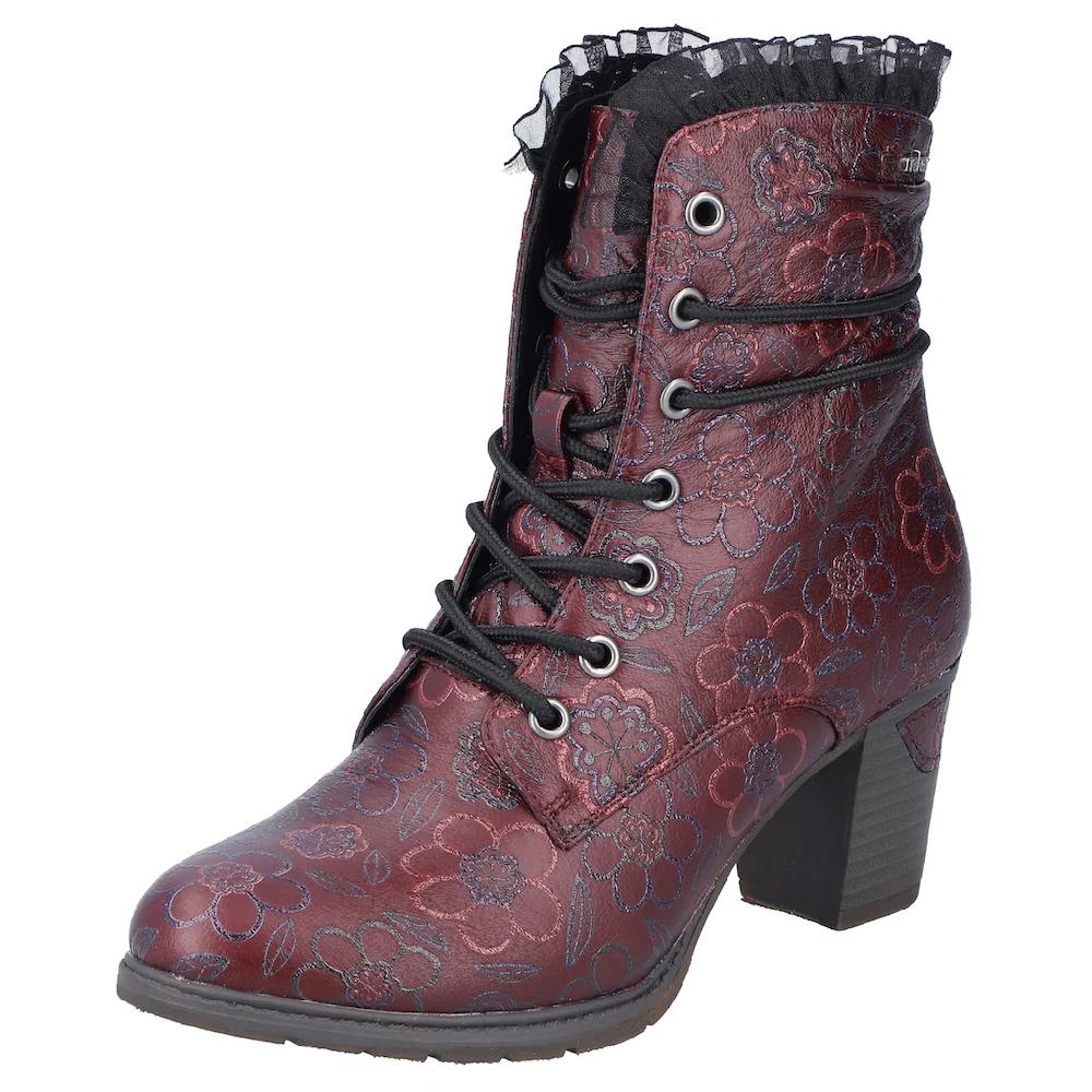 Rieker Winterstiefelette Schnürstiefelette Reißverschluss-Boots Blockabsatz Blumenprint