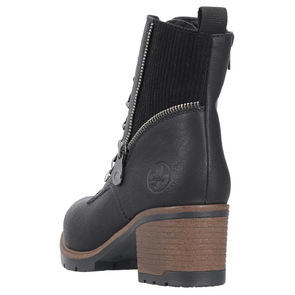Rieker Winterstiefelette Schnürstiefelette Schnürboots Blockabsatz Schmale Form ▷ Für