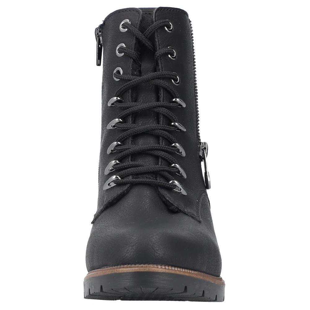 Rieker Winterstiefelette Schnürstiefelette Schnürboots Blockabsatz Schmale Form ▷ Für