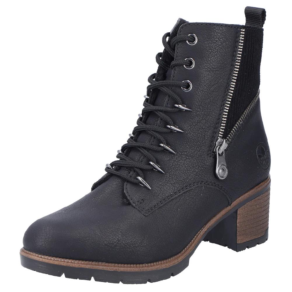 Rieker Winterstiefelette Schnürstiefelette Schnürboots Blockabsatz schmale Form ▷ für