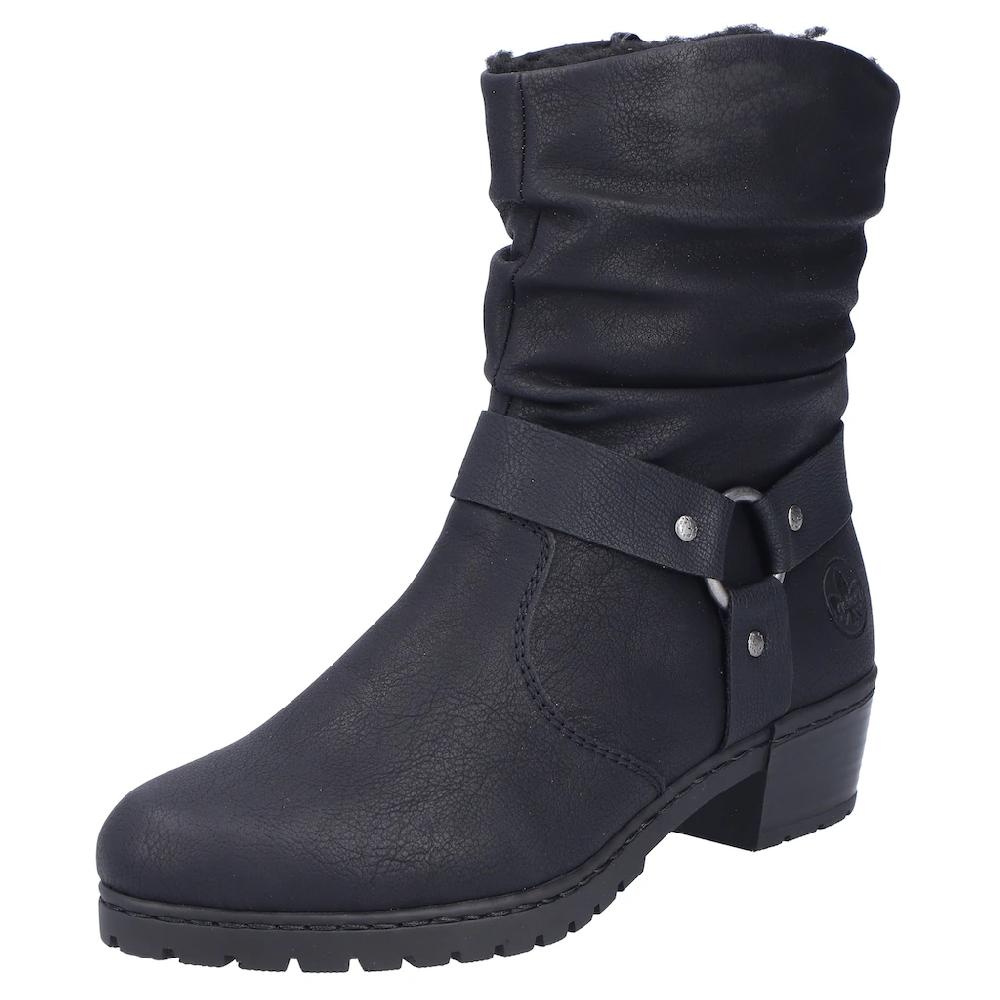 Rieker Winterstiefelette Westernstiefelette Cowboyboots Blockabsatz mit Zierriemen online bestellen