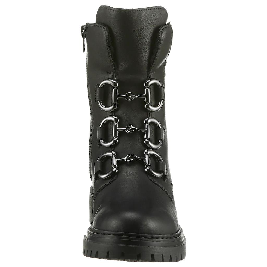 Rieker Winterstiefelette Winterboots Bikerboots Blockabsatz Mit Gepolstertem Schaftrand Kaufen