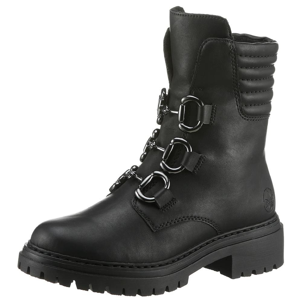 Rieker Winterstiefelette Winterboots Bikerboots Blockabsatz mit gepolstertem Schaftrand kaufen
