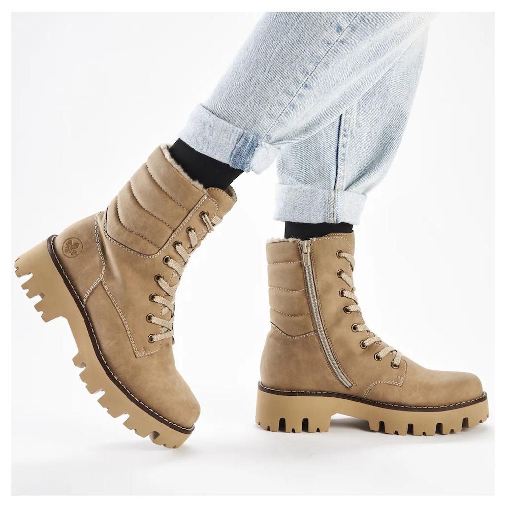 Rieker Winterstiefelette Winterboots Schnürboots Profilsohle Mit Innenreißverschluss Online Kaufen