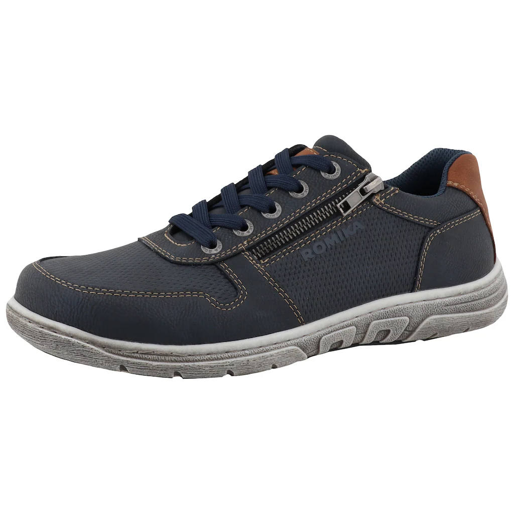 Romika Sneaker Halbschuh Freizeitschuh Schnürschuh mit modischen Kontrastnähten