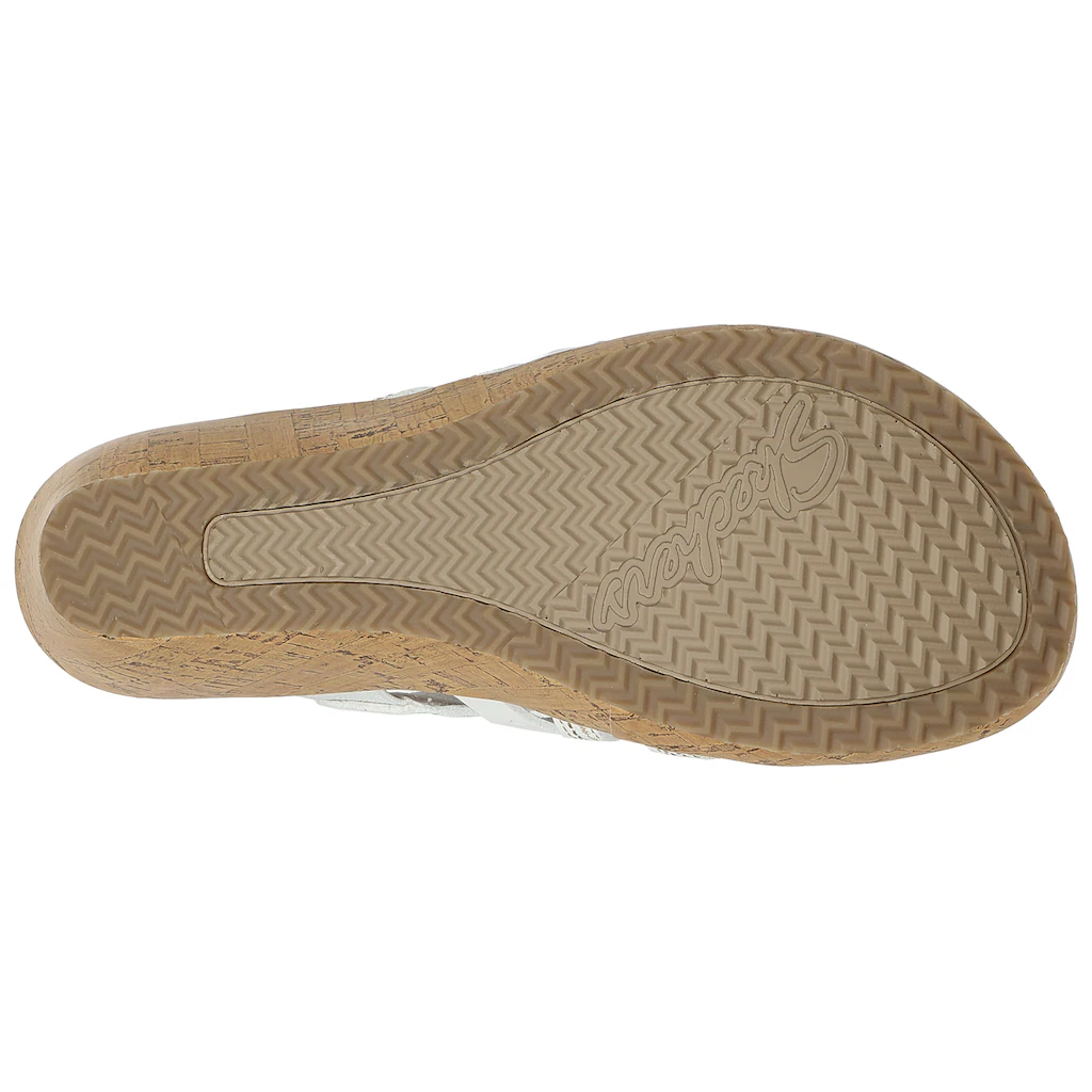 Skechers Pantolette »BEVERLEE-HOT SPRING« Keilabsatz Sommerschuh Schlappen Mit Schönen Kontrastnähten Online Bestellen