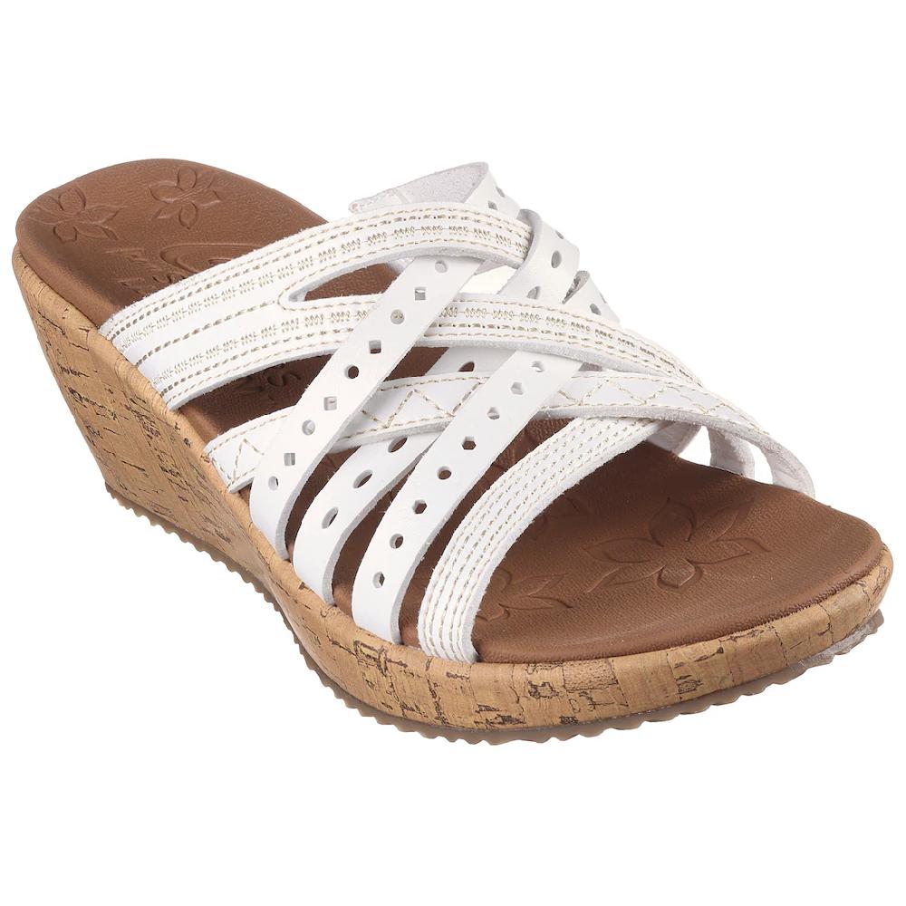 Skechers Pantolette »BEVERLEE-HOT SPRING« Keilabsatz Sommerschuh Schlappen mit schönen Kontrastnähten online bestellen