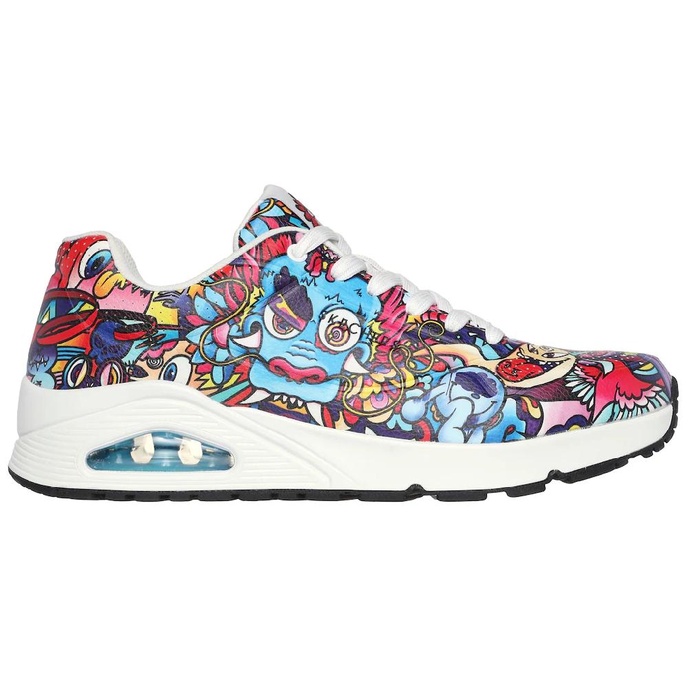 Skechers Sneaker »UNO - COLOR DOODLE« Keilsneaker Schnürschuh Retro Sneaker Mit Einzigartigem Print Online Bestellen