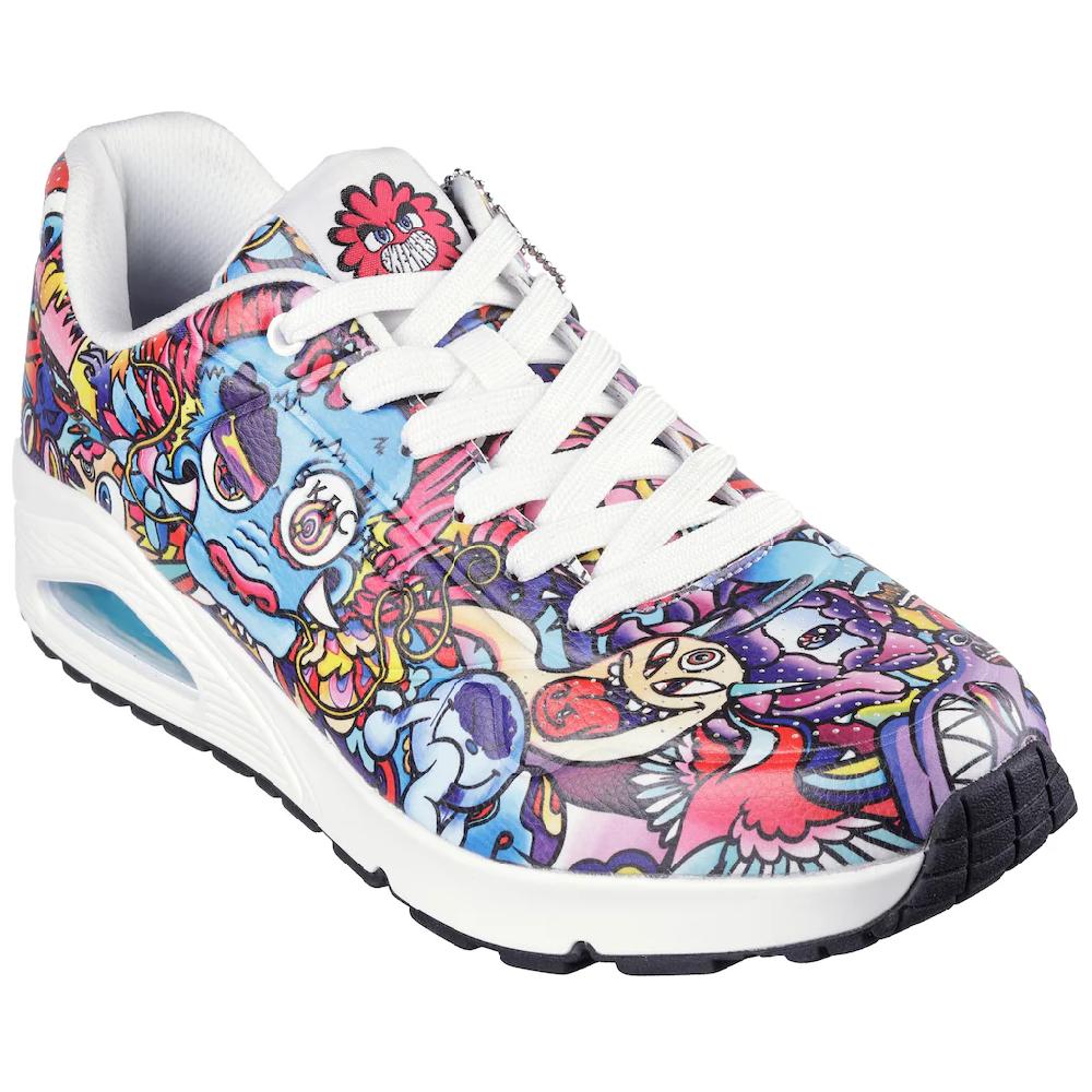 Skechers Sneaker »UNO - COLOR DOODLE« Keilsneaker Schnürschuh Retro Sneaker mit einzigartigem Print online bestellen