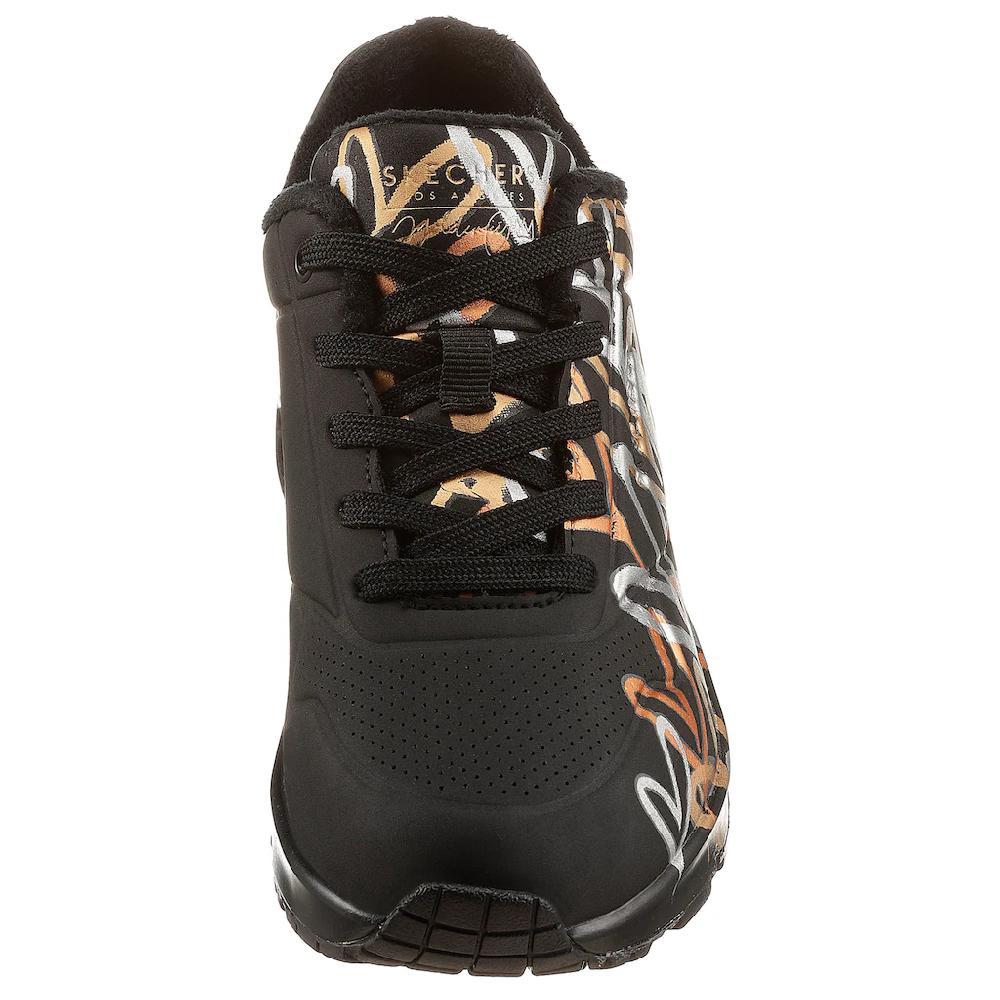 Skechers Sneaker »UNO - METALLIC LOVE« Freizeitschuh Halbschuh Schnürschuh Mit Trendigen Metallic-Print