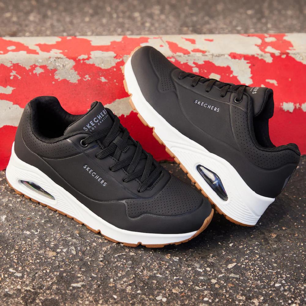 Skechers Sneaker »Uno - Stand On Air« Freizeitschuh Halbschuh Schnürschuh Mit Extra Dämpfung ▷ Für