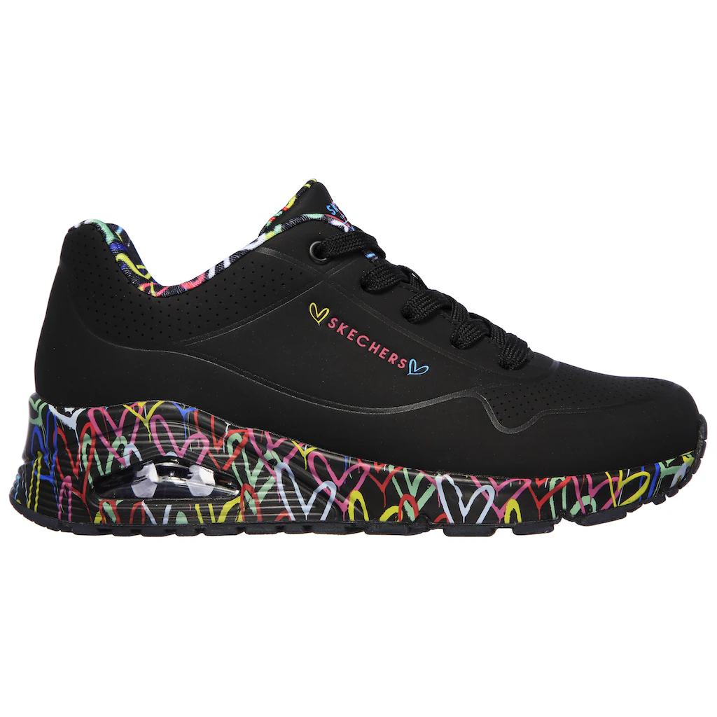 Skechers Wedgesneaker »UNO-LOVING LOVE« Freizeitschuh Halbschuh Schnürschuh Mit Coolem Graffiti-Print Bestellen