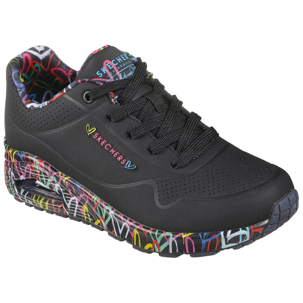 Skechers Wedgesneaker »UNO-LOVING LOVE« Freizeitschuh Halbschuh Schnürschuh mit coolem Graffiti-Print bestellen