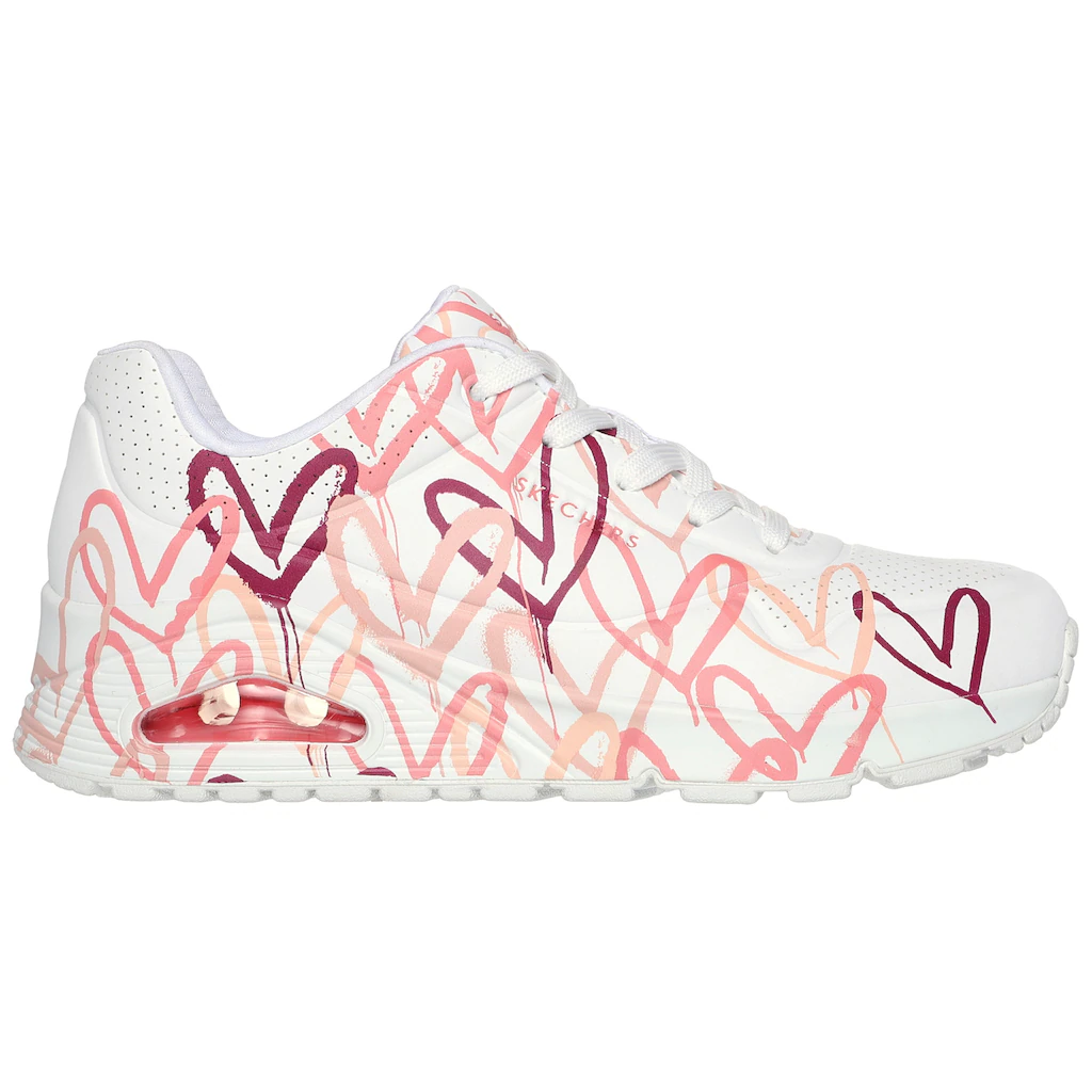 Skechers Wedgesneaker »UNO-SPREAD THE LOVE« Freizeitschuh Halbschuh Schnürschuh Mit Coolem Graffiti-Print