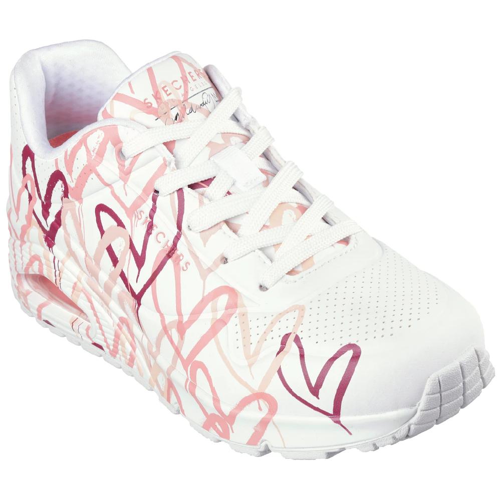 Skechers Wedgesneaker »UNO-SPREAD THE LOVE« Freizeitschuh Halbschuh Schnürschuh mit coolem Graffiti-Print
