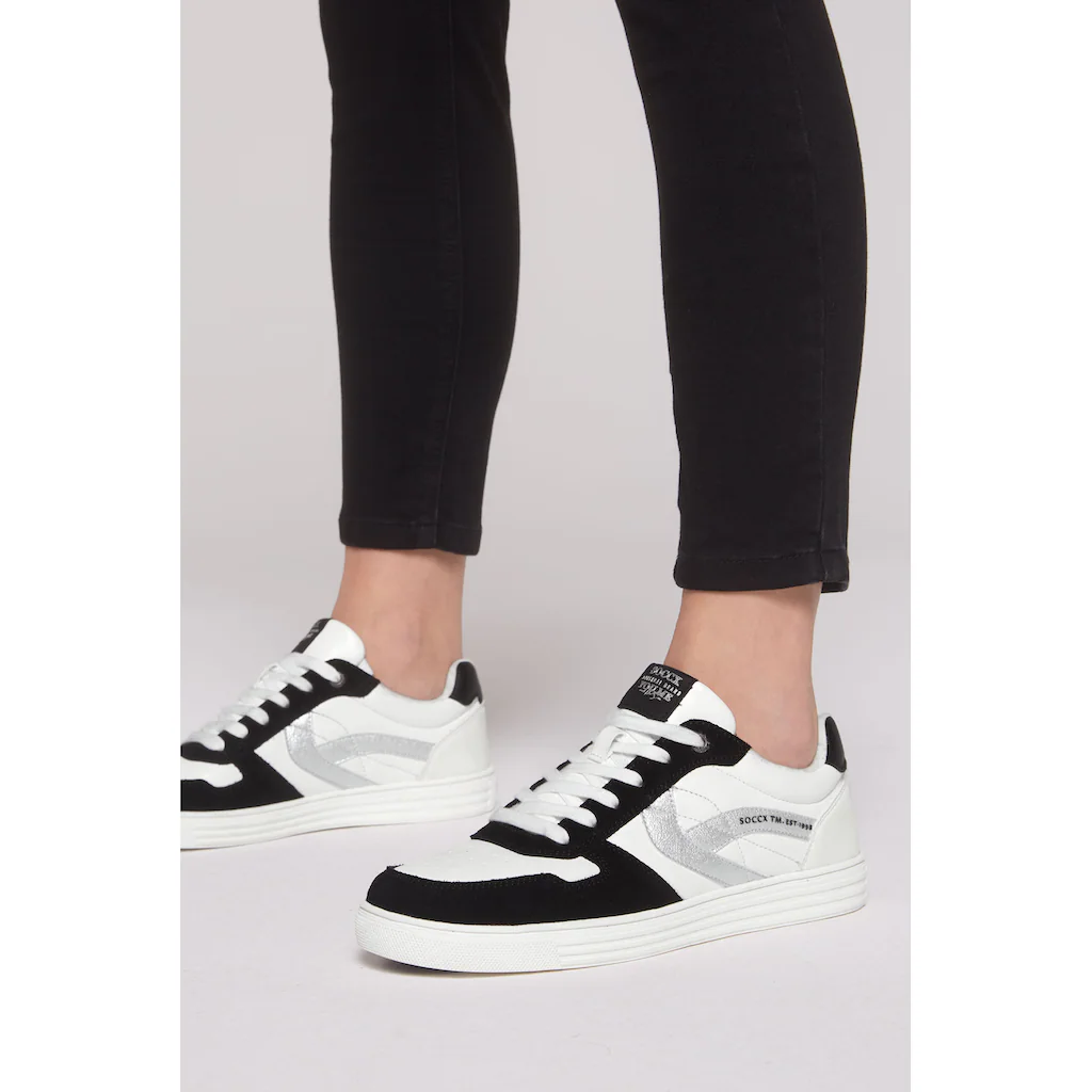 SOCCX Sneaker mit Zehenkappe aus Veloursleder