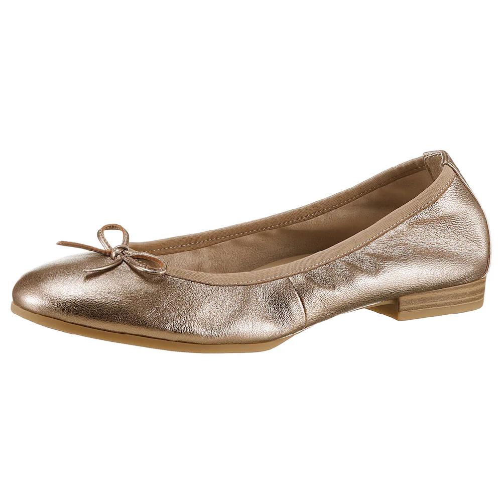 Tamaris Ballerina Festtagsschuh Hochzeitsschuh Flats mit schönem Metallic-Schimmer kaufen