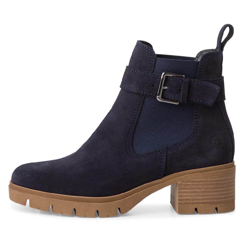 Tamaris Chelseaboots Blockabsatz Businessmode Stiefelette Mit Zierschnalle Bestellen