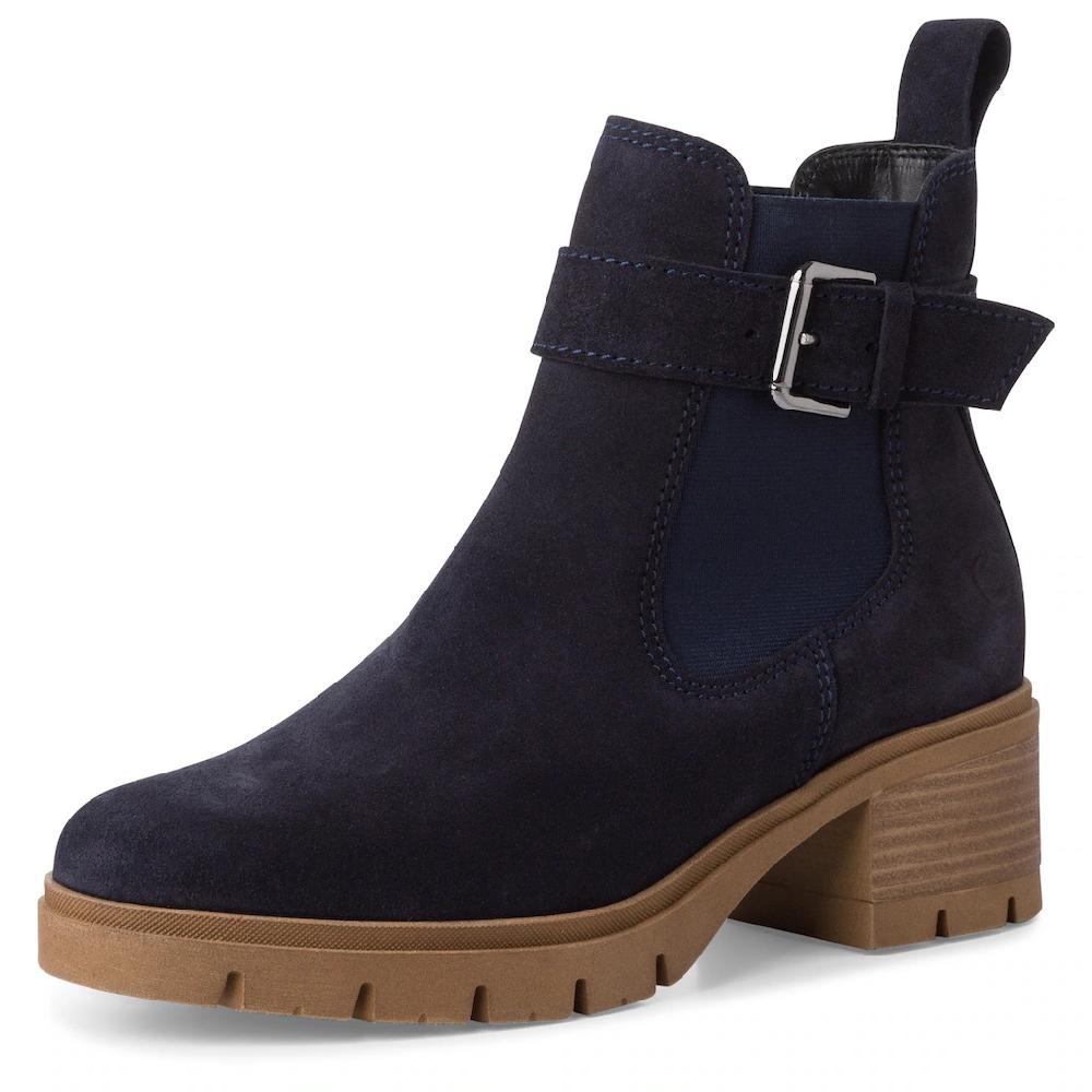Tamaris Chelseaboots Blockabsatz Businessmode Stiefelette mit Zierschnalle bestellen