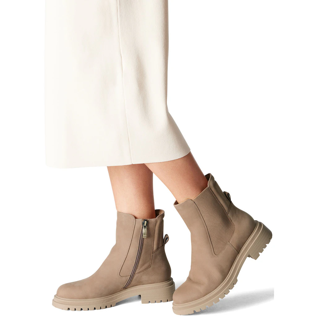 Tamaris Chelseaboots Blockabsatz Combat-Boots Stiefelette Mit Stretcheinsatz Online Bestellen