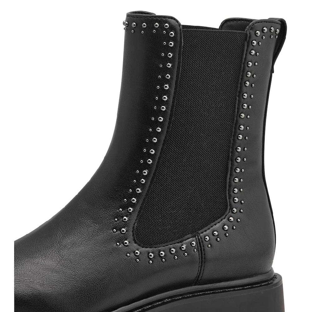 Tamaris Chelseaboots Blockabsatz Stiefelette Bikerboots Mit Glänzenden Nieten Besetzt ▷ Für