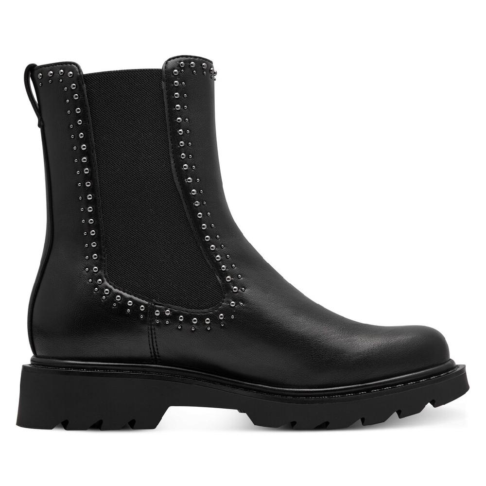 Tamaris Chelseaboots Blockabsatz Stiefelette Bikerboots Mit Glänzenden Nieten Besetzt ▷ Für