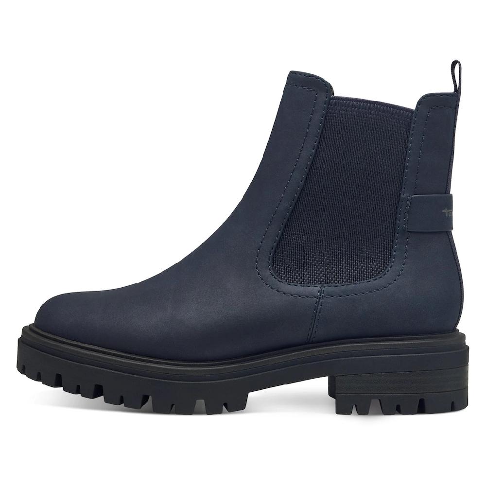 Tamaris Chelseaboots Blockabsatz Stiefelette Boots Mit Textilband An Der Ferse Bestellen