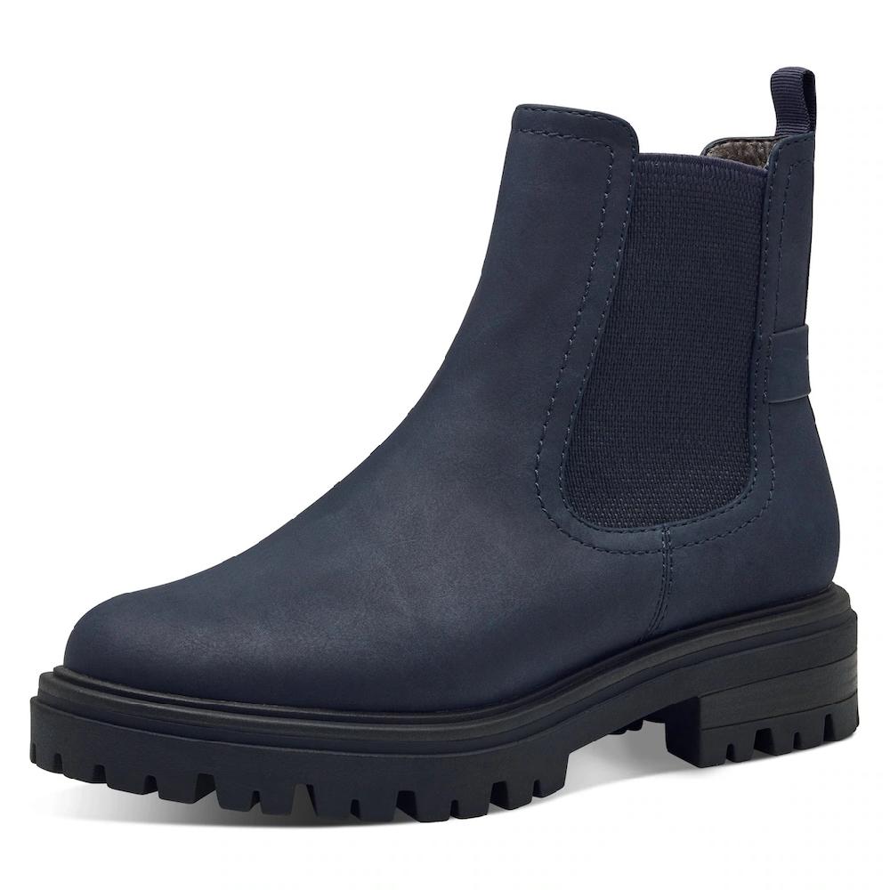 Tamaris Chelseaboots Blockabsatz Stiefelette Boots mit Textilband an der Ferse bestellen