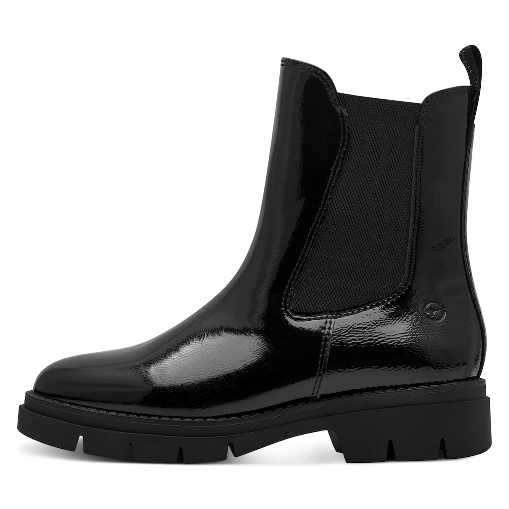 Tamaris Chelseaboots Blockabsatz Stiefelette Businessschuh Schlupfboots T-Logoprägung Kaufen