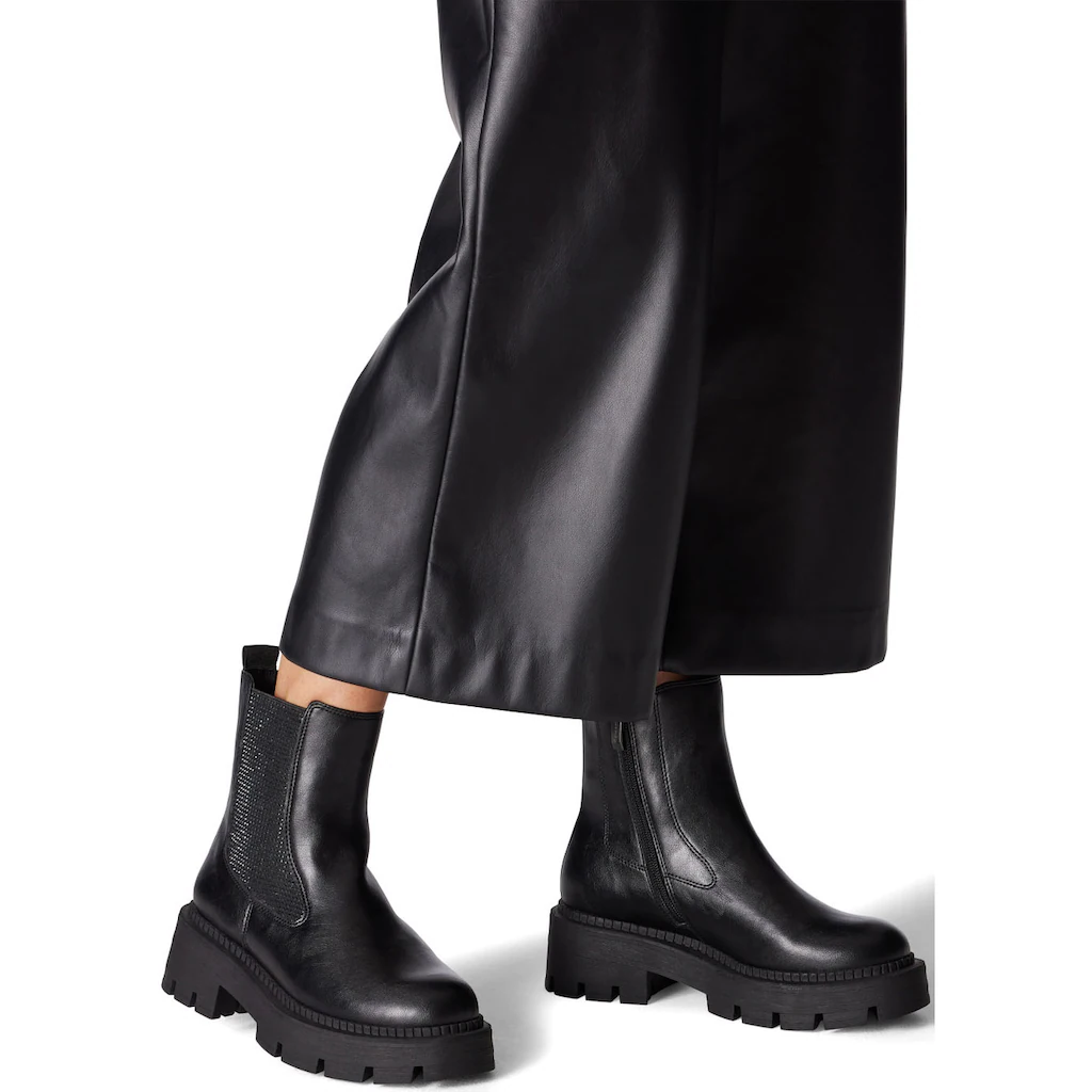 Tamaris Chelseaboots Blockabsatz Stiefelette Mit Funkelnden Strasssteinen Besetzt ▷ Für