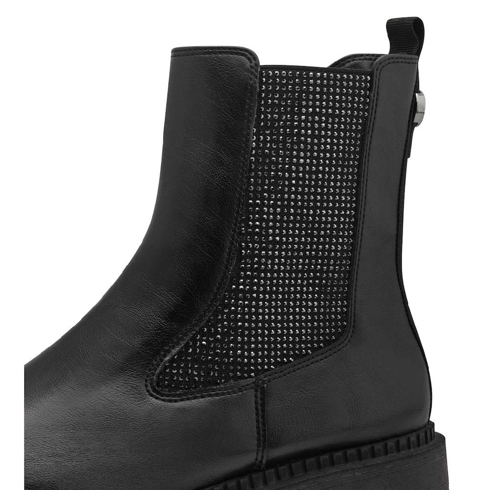 Tamaris Chelseaboots Blockabsatz Stiefelette Mit Funkelnden Strasssteinen Besetzt ▷ Für