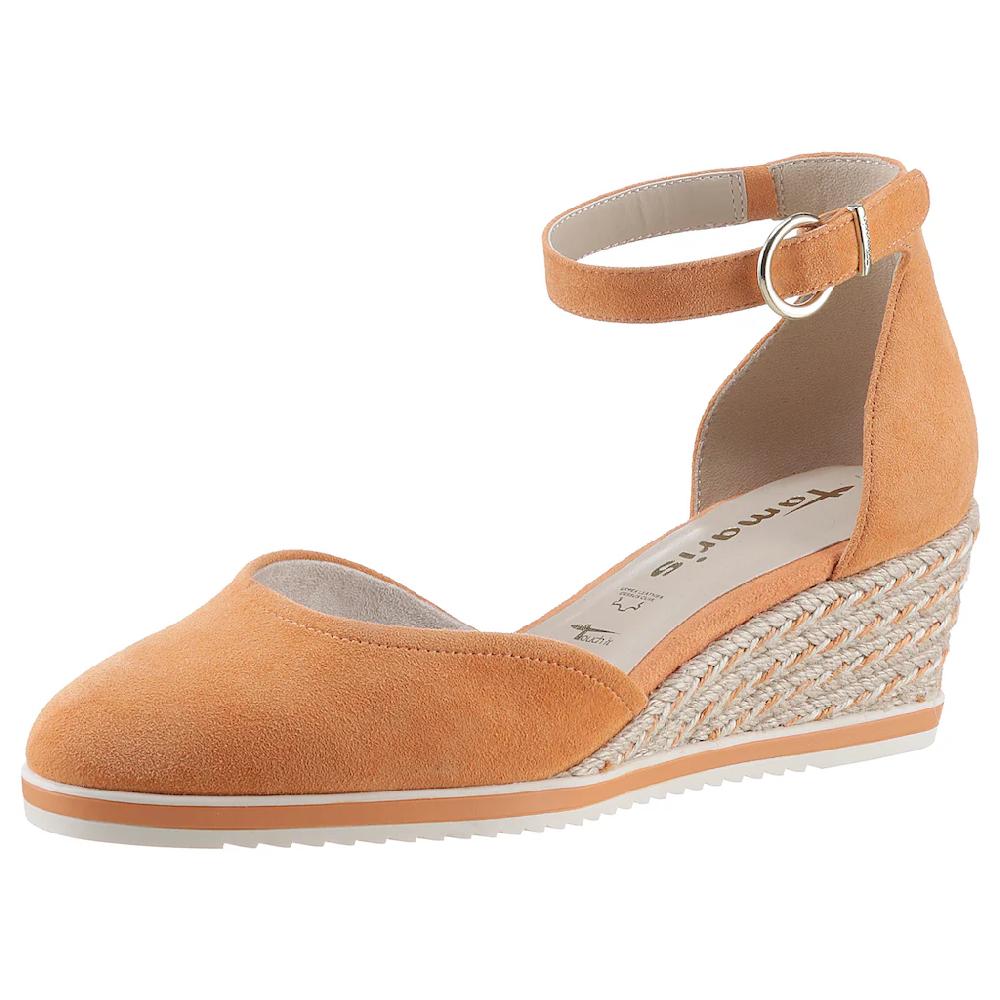 Tamaris Keilpumps Keilabsatz Schlupfschuh Riemchensandale mit modischem Jute-Besatz bestellen