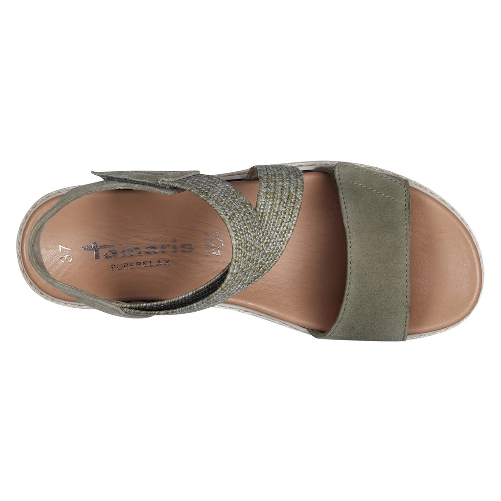 Tamaris Keilsandalette Sommerschuh Sandale Plateauabsatz Mit Klettverschluss ▷ Für