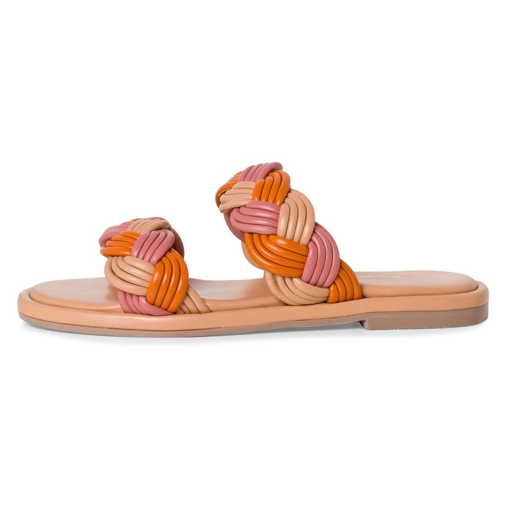 Tamaris Pantolette Blockabsatz Sommerschuh Schlappen Mit Geflochtener Bandage
