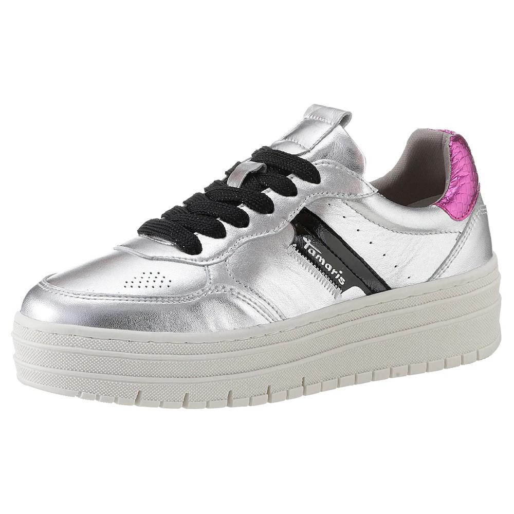 Tamaris Plateausneaker Freitzeitschuh Halbschuh Schnürschuh mit Ziernähte und Perforation kaufen