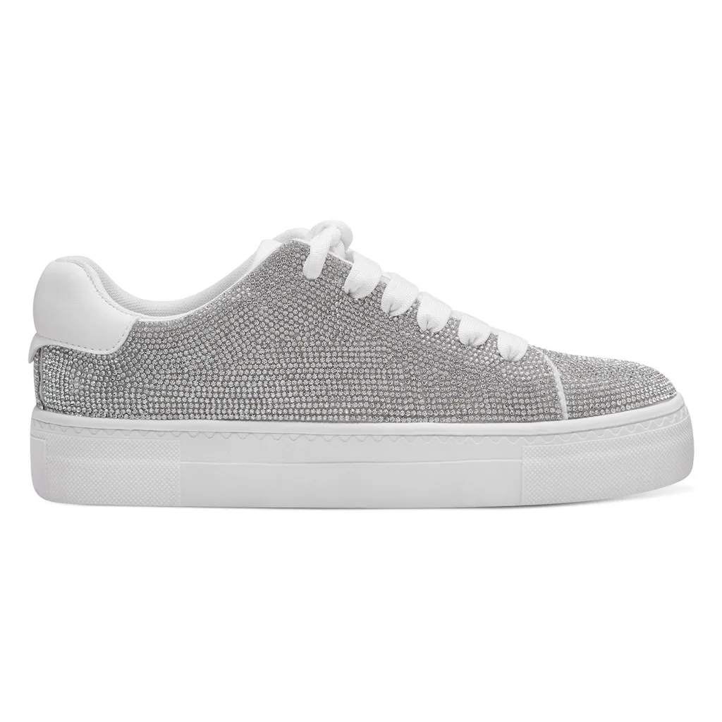 Tamaris Plateausneaker Freizeitschuh Halbschuh Schnürschuh Im Silber-Glitzer-Look Kaufen