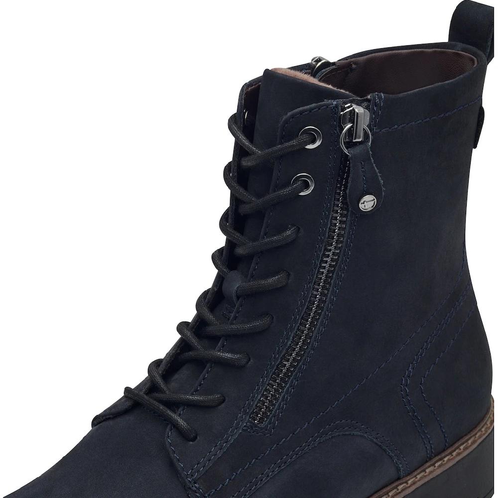 Tamaris Schnürboots Blockabsatz Schnürstiefelette Mit Zierreißverschluss Außen Kaufen