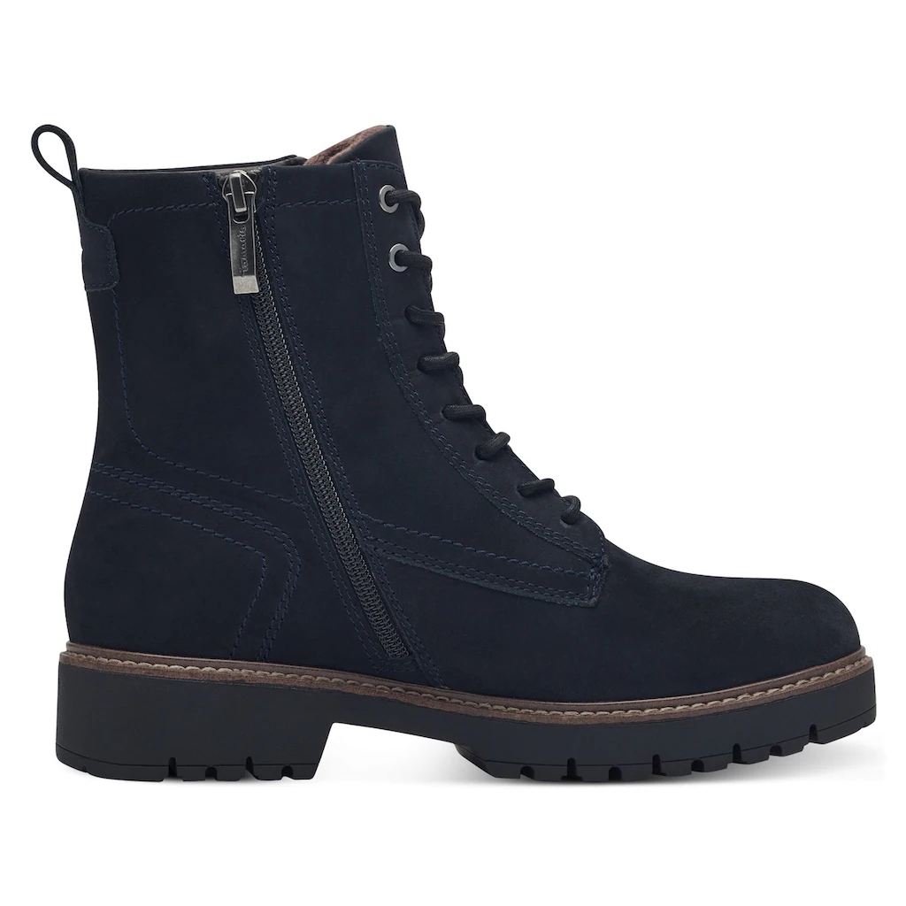 Tamaris Schnürboots Blockabsatz Schnürstiefelette Mit Zierreißverschluss Außen Kaufen