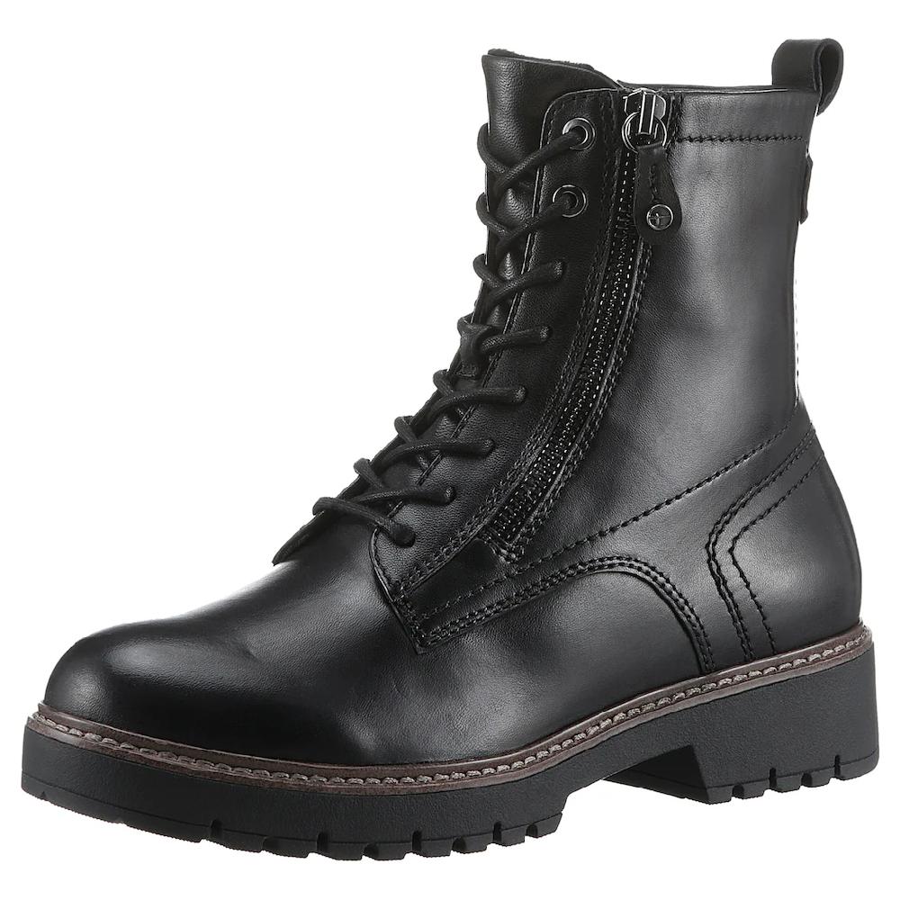 Tamaris Schnürboots Blockabsatz Schnürstiefelette Combat-Boots mit Kontrast-Rahmennaht online bestellen