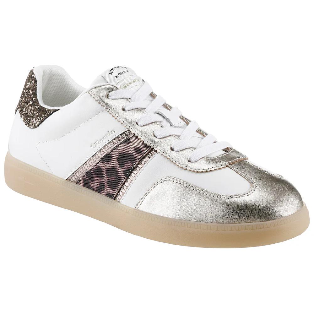 Tamaris Sneaker Freizeitschuh Halbschuh Schnürschuh mit Glitter an der Ferse kaufen