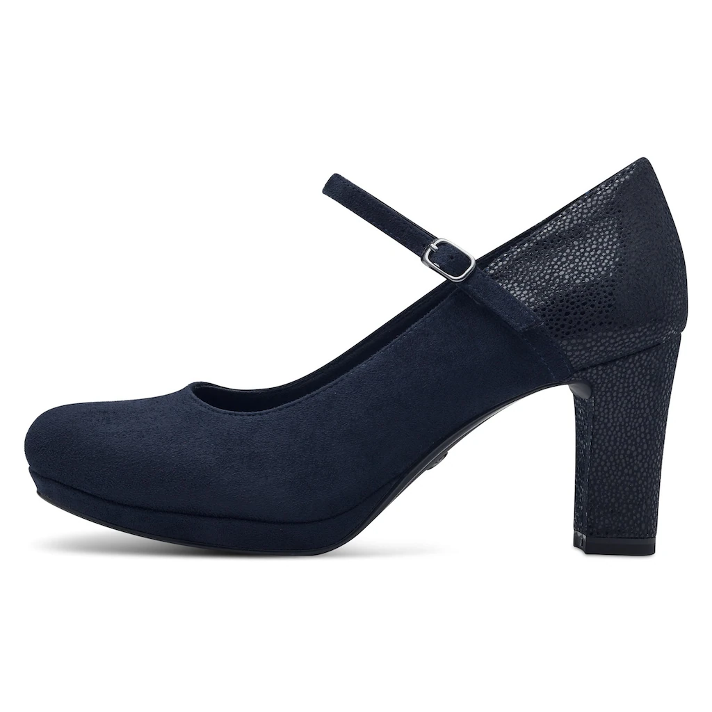 Tamaris Spangenpumps Mit Metallic-Applikation An Der Ferse Und Absatz ▷ Für