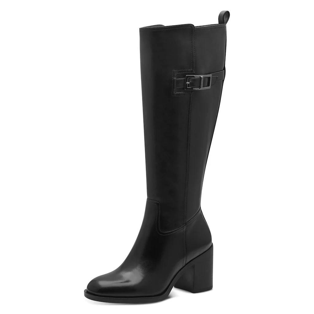 Tamaris Stiefel Blockabsatz Langschaftstiefel Businessstiefel mit Zierschnalle kaufen
