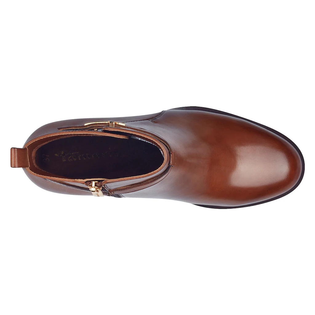 Tamaris Stiefelette Blockabsatz Businessschuh Ankleboots Mit T-Logoverszierung Bestellen