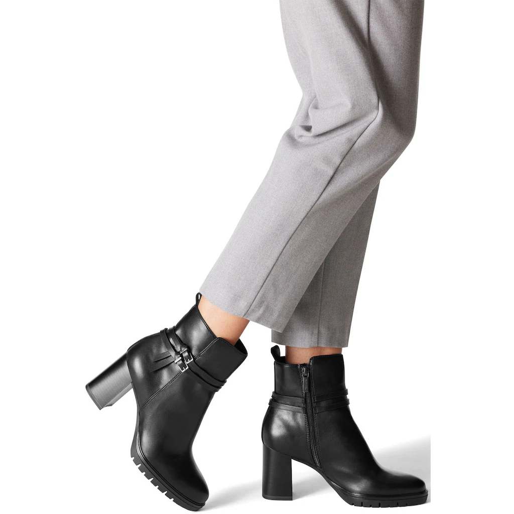 Tamaris Stiefelette Blockabsatz Businessschuh Ankleboots Mit Zierriemchen Online Bestellen