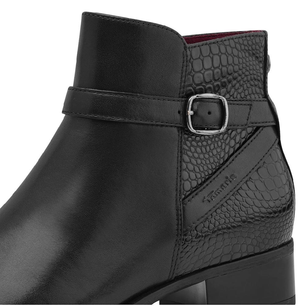 Tamaris Stiefelette Blockabsatz Businessschuh Boots Mit Zierschnalle Und Logoprägung Bestellen