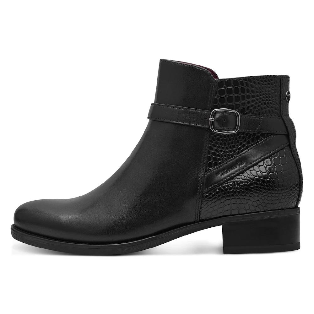Tamaris Stiefelette Blockabsatz Businessschuh Boots Mit Zierschnalle Und Logoprägung Bestellen
