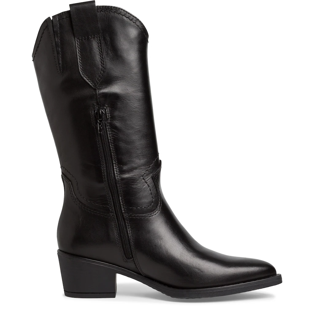 Tamaris Westernstiefel Blockabsatz Langschaftstiefel Mit Ziernähten In Spitzer Form Bestellen