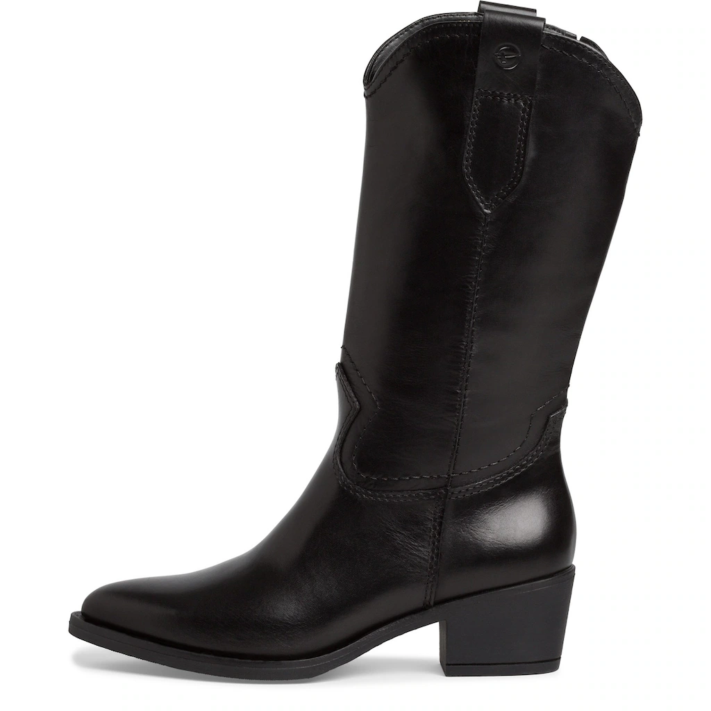 Tamaris Westernstiefel Blockabsatz Langschaftstiefel Mit Ziernähten In Spitzer Form Bestellen