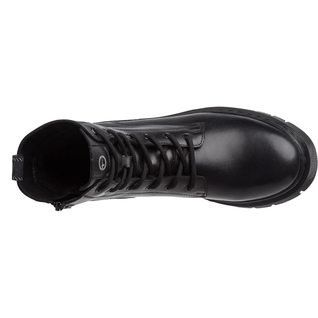 Tamaris Winterboots Blockabsatz Schnürboots Winterstiefelette T-Logo An Der Zunge ▷ Für